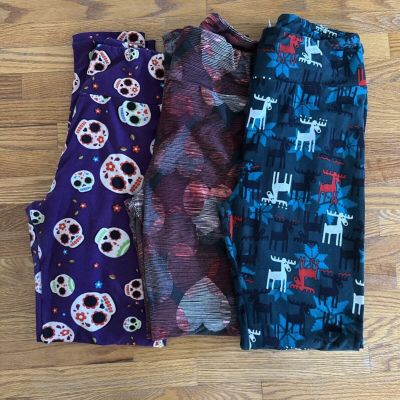 Lularoe Holiday Leggings - One Size - Set Of 3